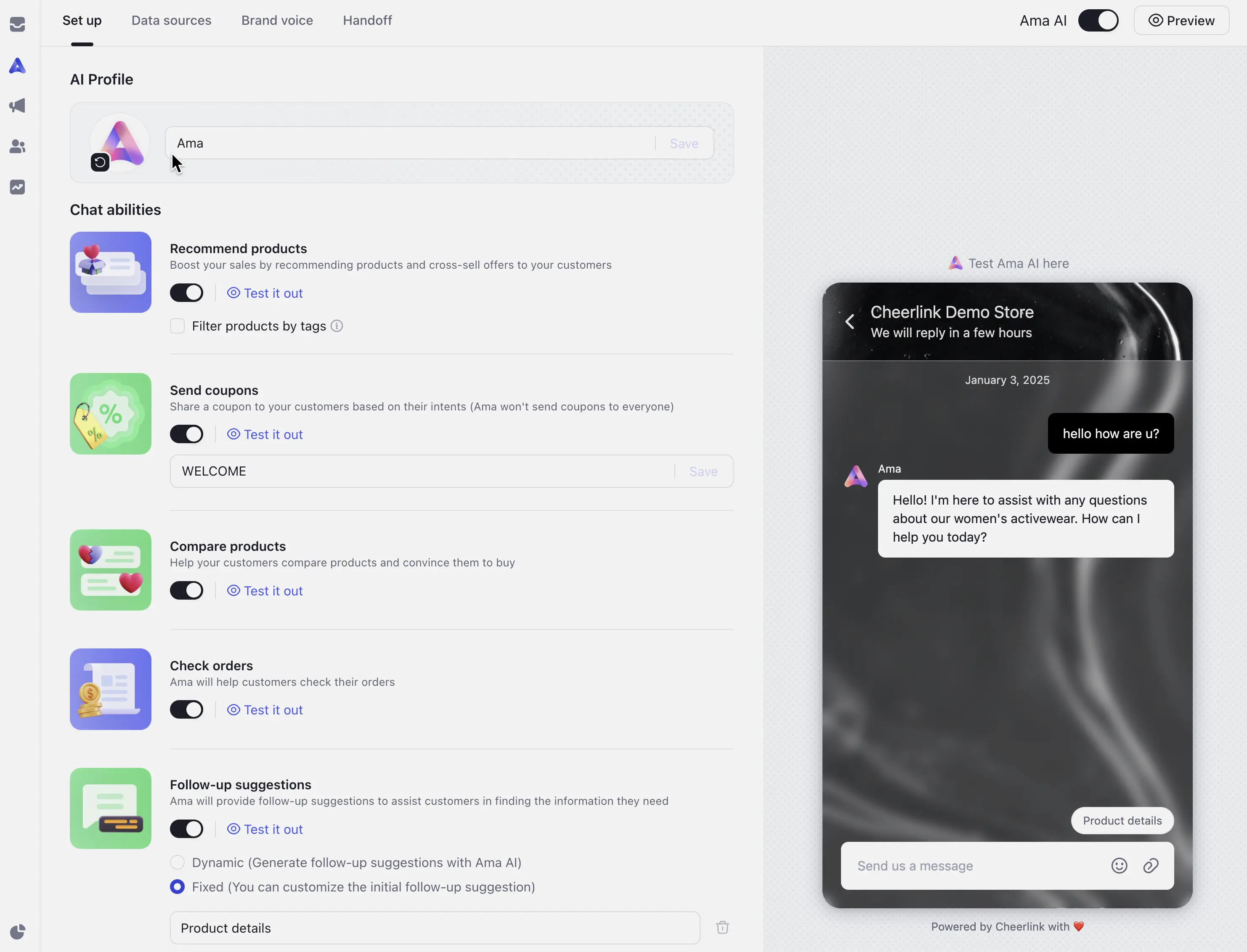 Cheerlink&#x27;s AI chatbot interface