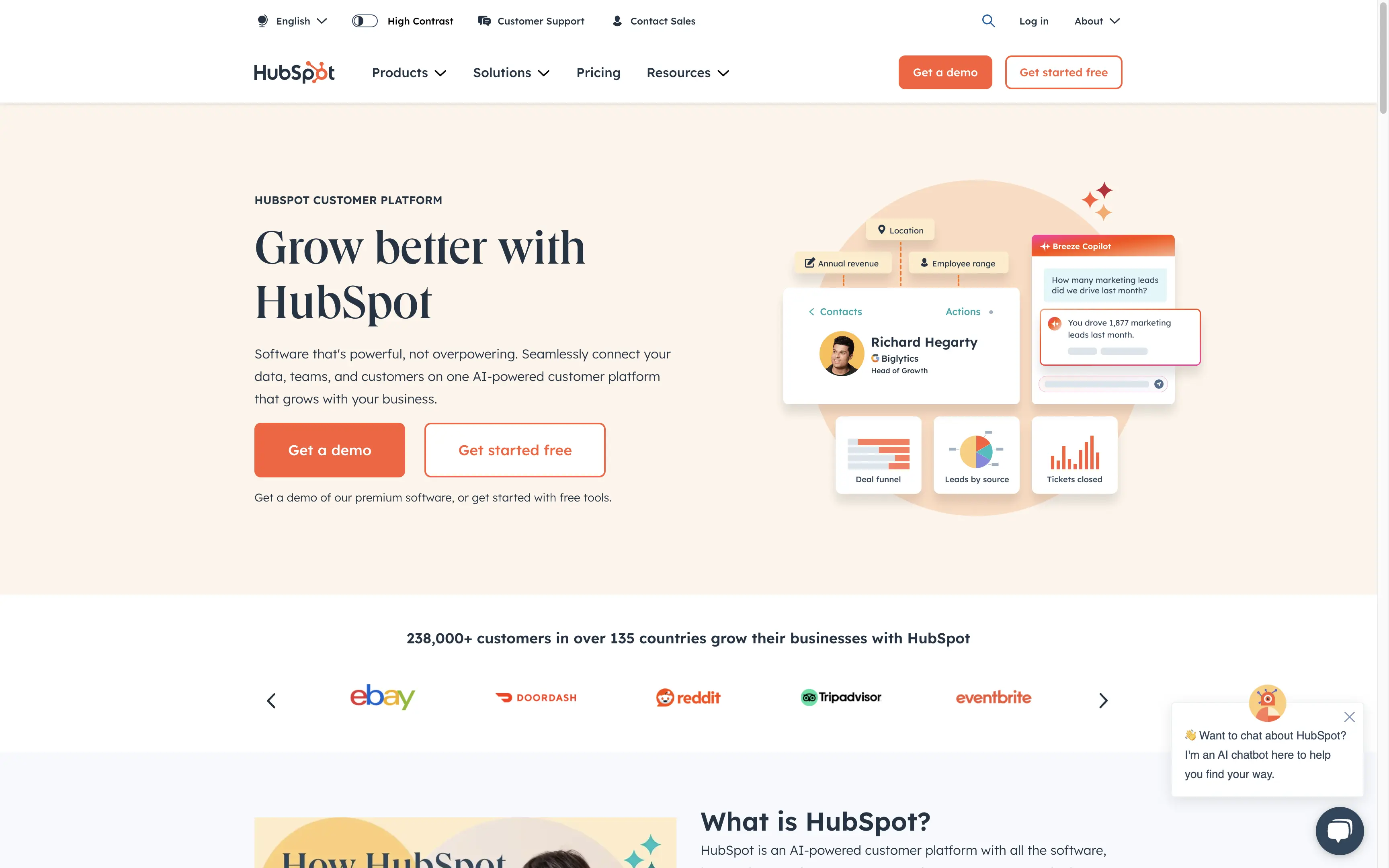 Hubspot Landing Page Screenshot